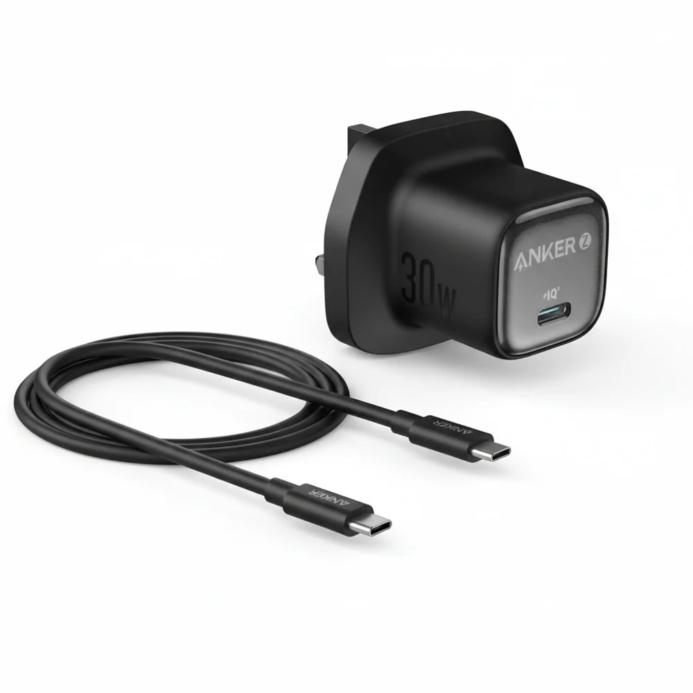 1766963073687 Anker Zolo Charger 30W, PD 3.0 With USB-C to USB-C Cable - Black - الصورة 1